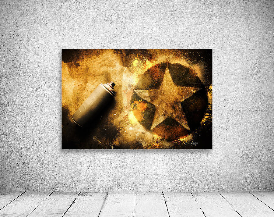 Spray can with army star graffiti Wall Preview