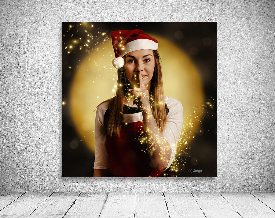 Silent night elf keeping night watch for santa  Wall Preview