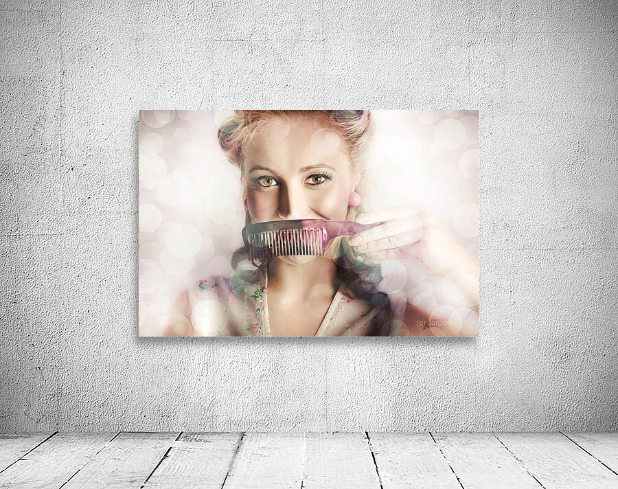 Female Beauty Salon Hairdresser Creating Hairstyle Wall Preview