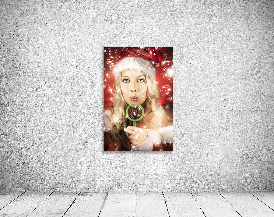 Beautiful Female Santa Making Christmas Wish Wall Preview