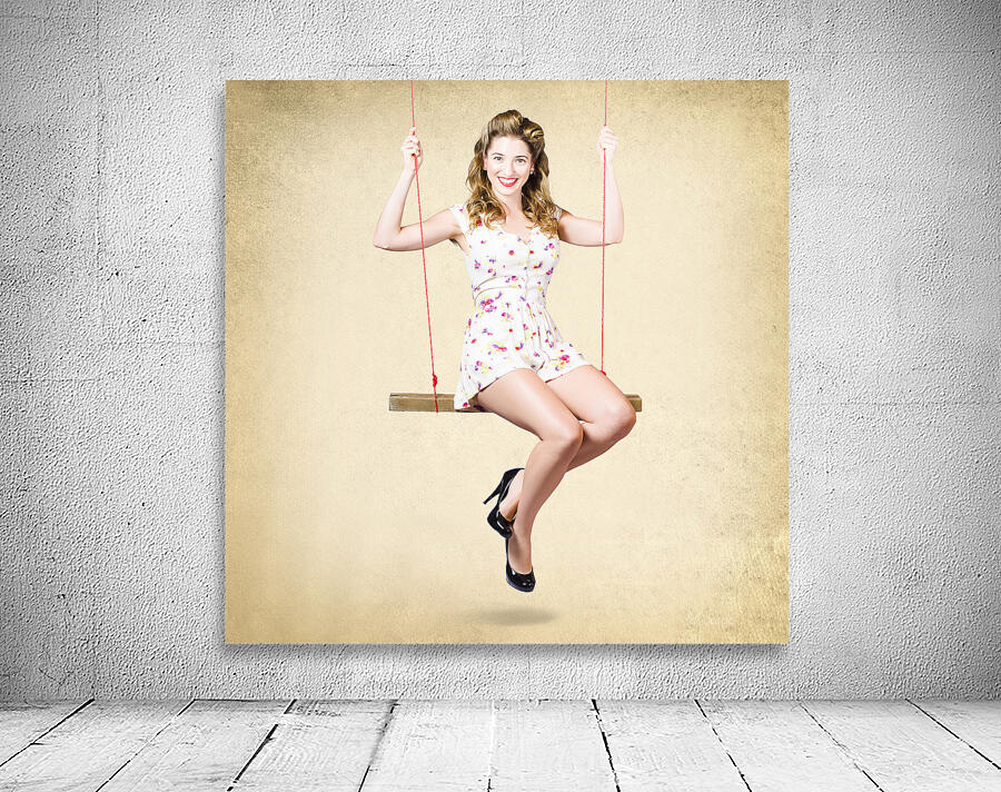 Pinup woman in retro makeup and 50s hair style Wall Preview