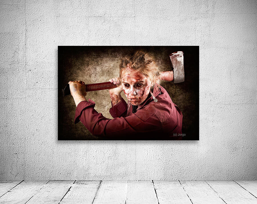 Sinister zombie axe murderer. A grunge death Wall Preview