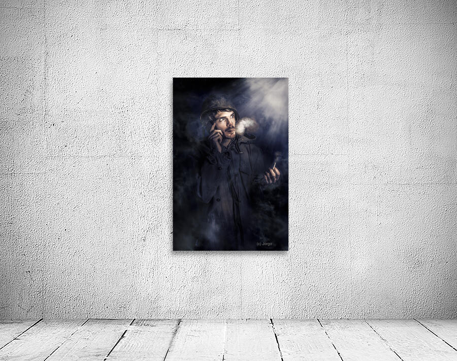 Anxious Australian SAS soldier on night watch Wall Preview