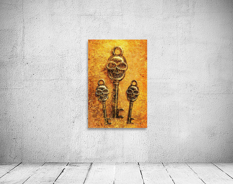 Skull shaped keys in flame Wall Preview