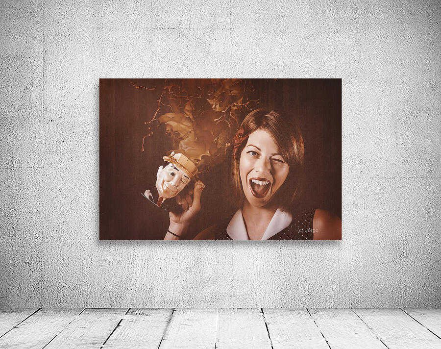 Happy Oktoberfest woman making a stein beer splash Wall Preview