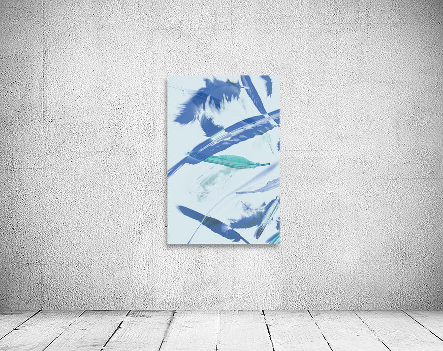 Blue toned artistic feather abstract Wall Preview