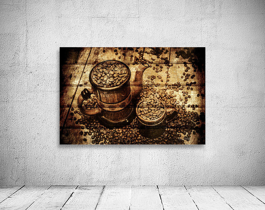 Vintage wooden coffee shop sign Wall Preview