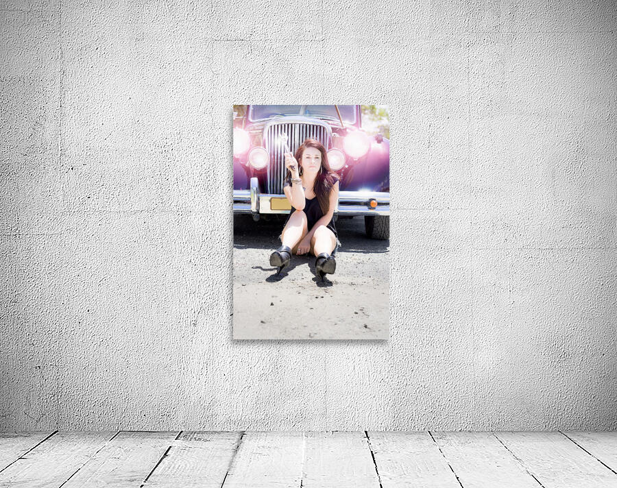 Mechanic Fixing Car Wall Preview