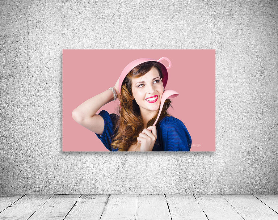 Pinup cook in funny pose Wall Preview