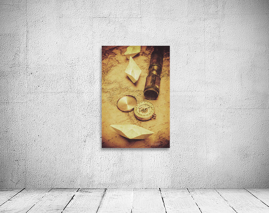 Paper cargo boats and shipping routes Wall Preview