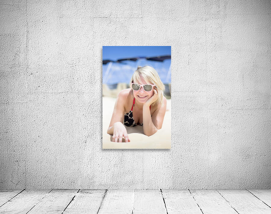 Woman Relaxing On Beach Wall Preview