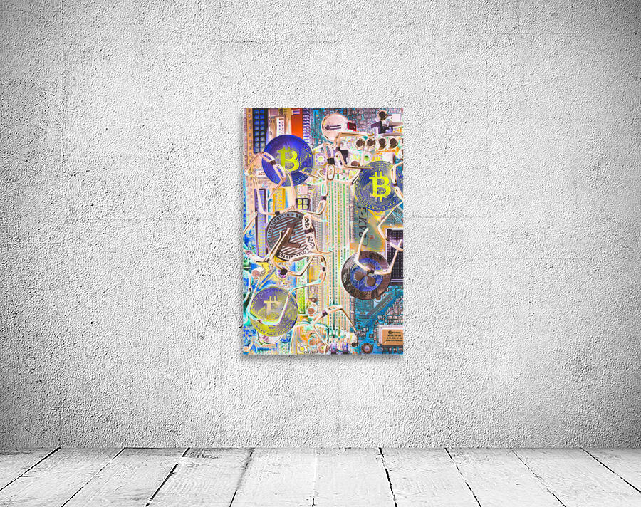 Cryptocurrency circuitry Wall Preview