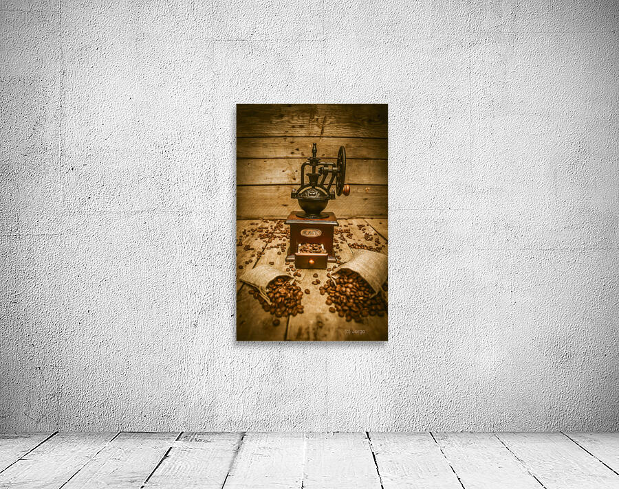 Vintage Manual Grinder And Coffee Beans Wall Preview