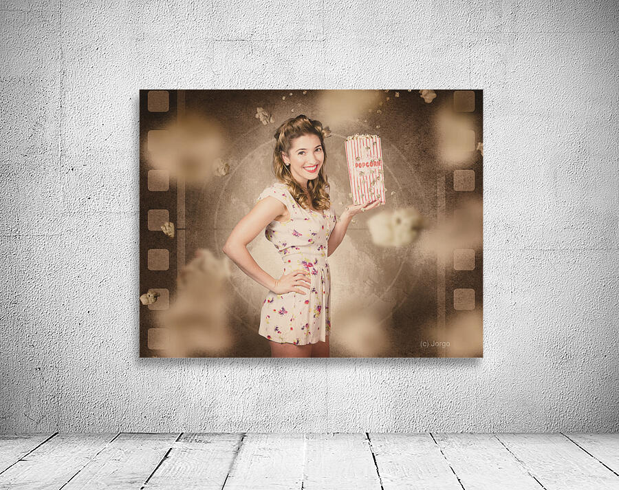 Film and cinema pin-up woman in old classic movie Wall Preview