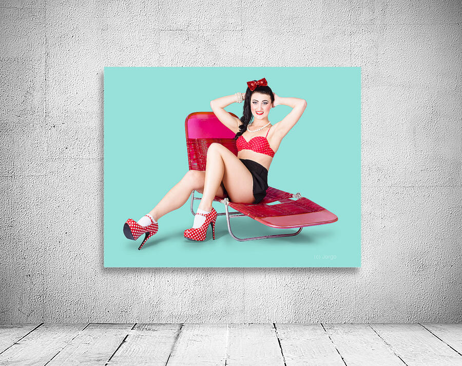 Glamour pin-up girl. Retro summer fashion Wall Preview