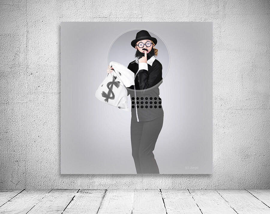 Young business person holding money at bank teller Wall Preview