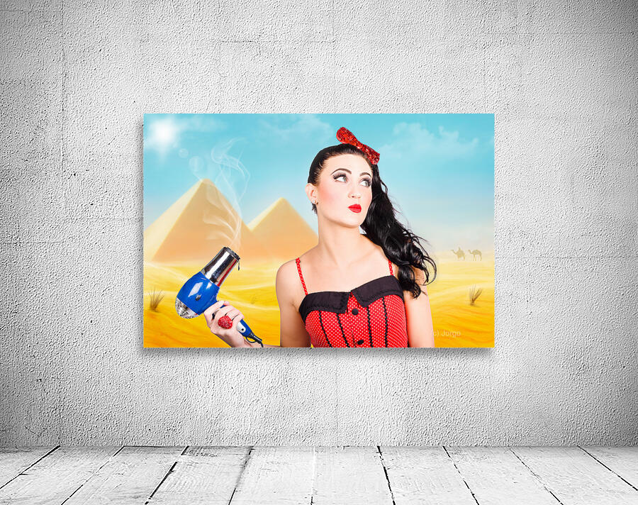 Brunette girl working up a hot Egyptian hair style Wall Preview