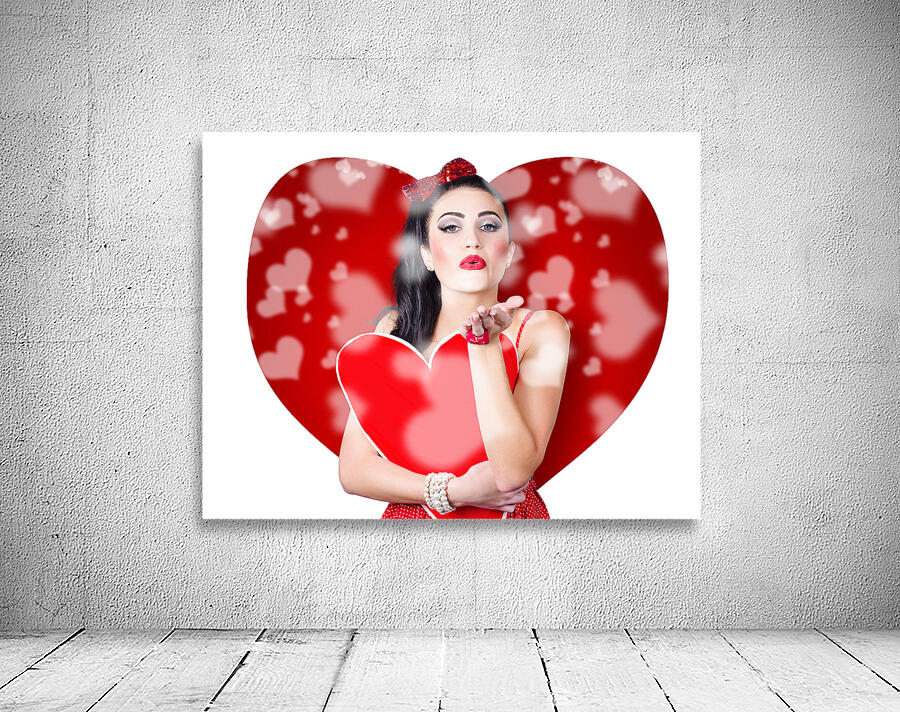 Beautiful girl in a bright love romance Wall Preview