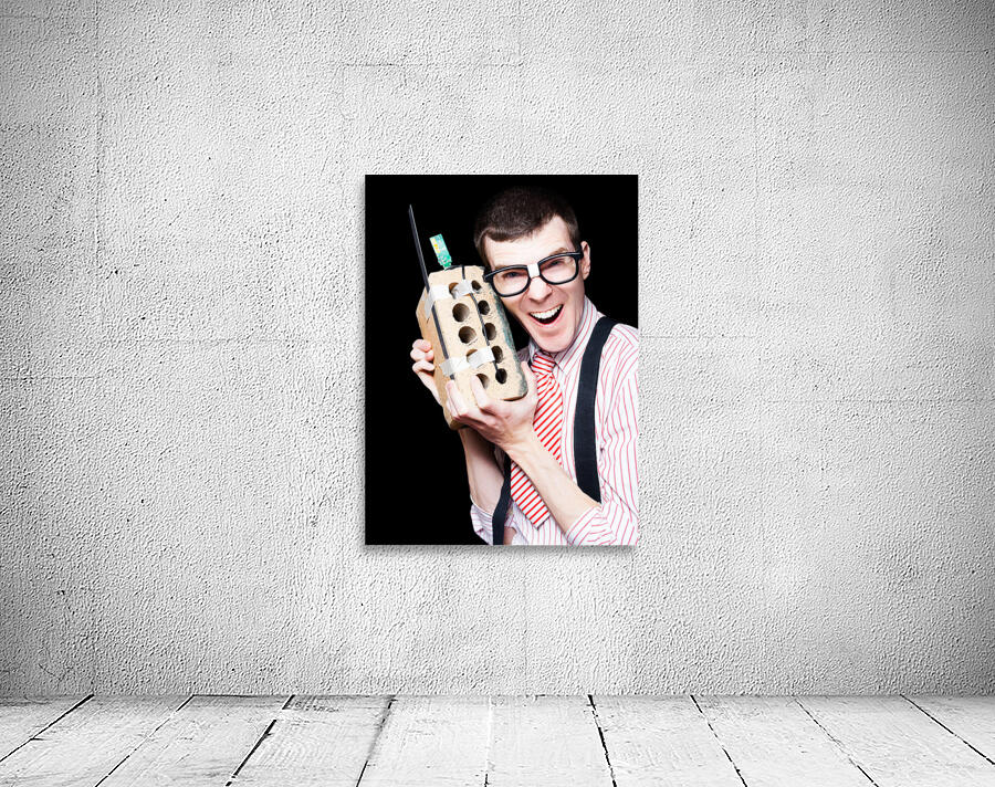 Business Geek Laughing On House Brick Phone Wall Preview