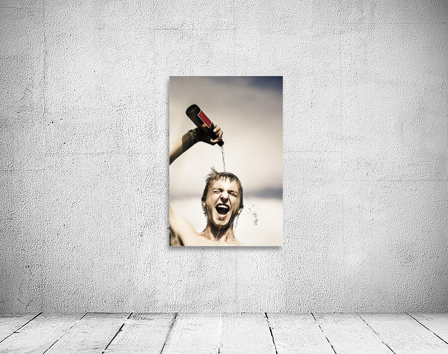 Crazy young Irish man celebrating St Patricks Day  Wall Preview