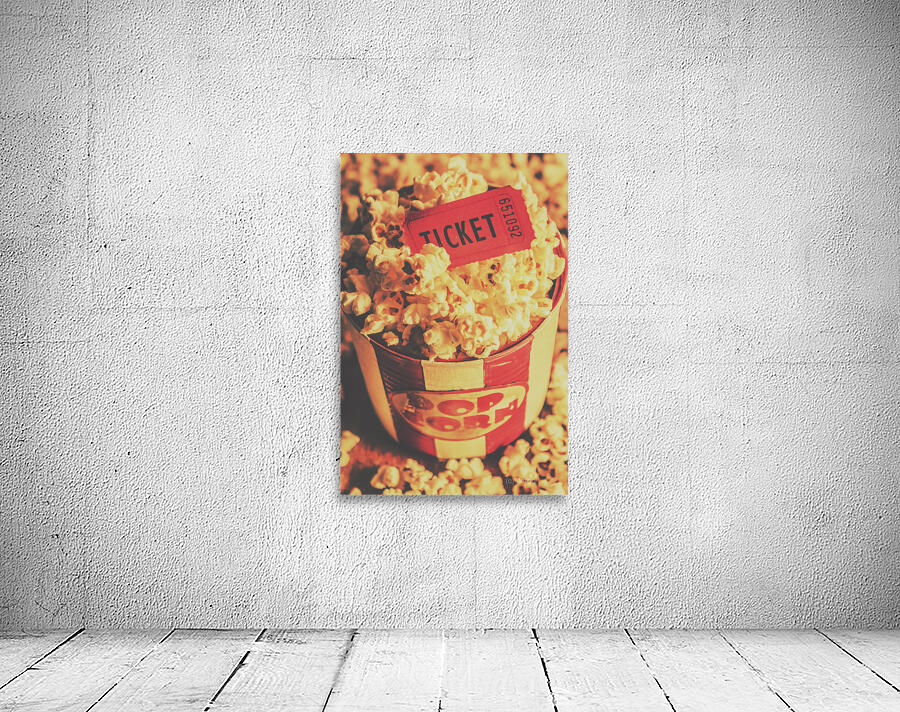 Retro film stub and movie popcorn Wall Preview
