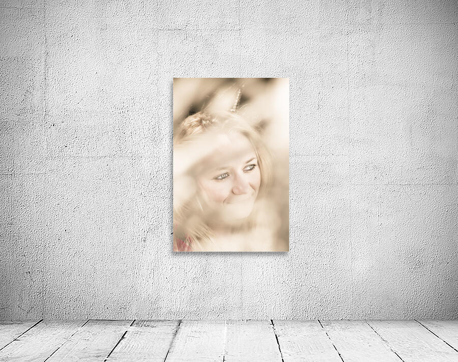 Dreamy eyes through wicker lines Wall Preview