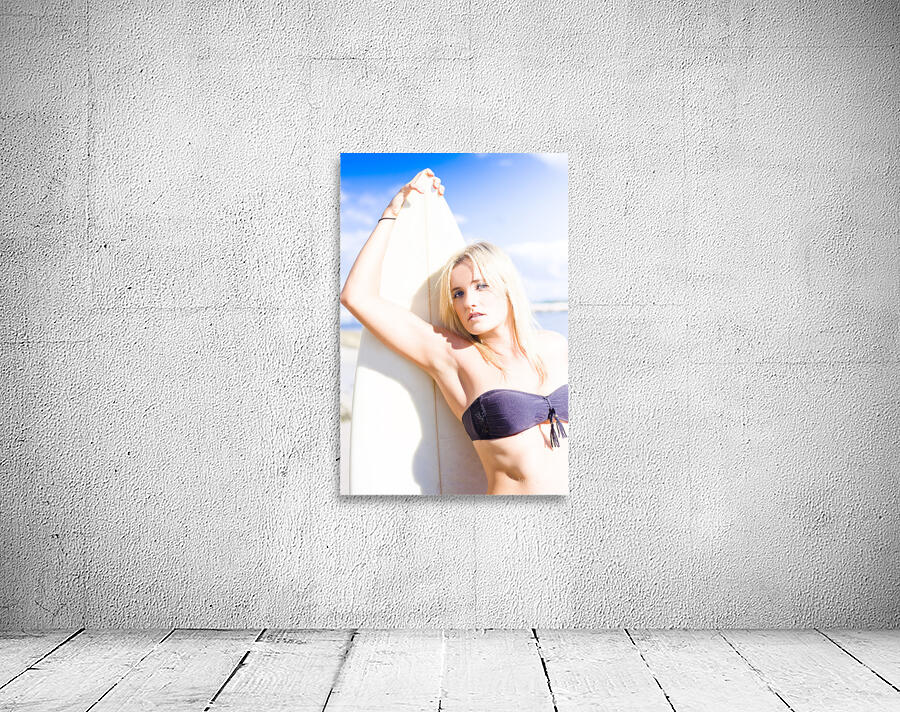 Summer Surfing Woman Wall Preview