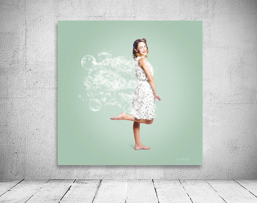 Soap suds pin up girl Wall Preview