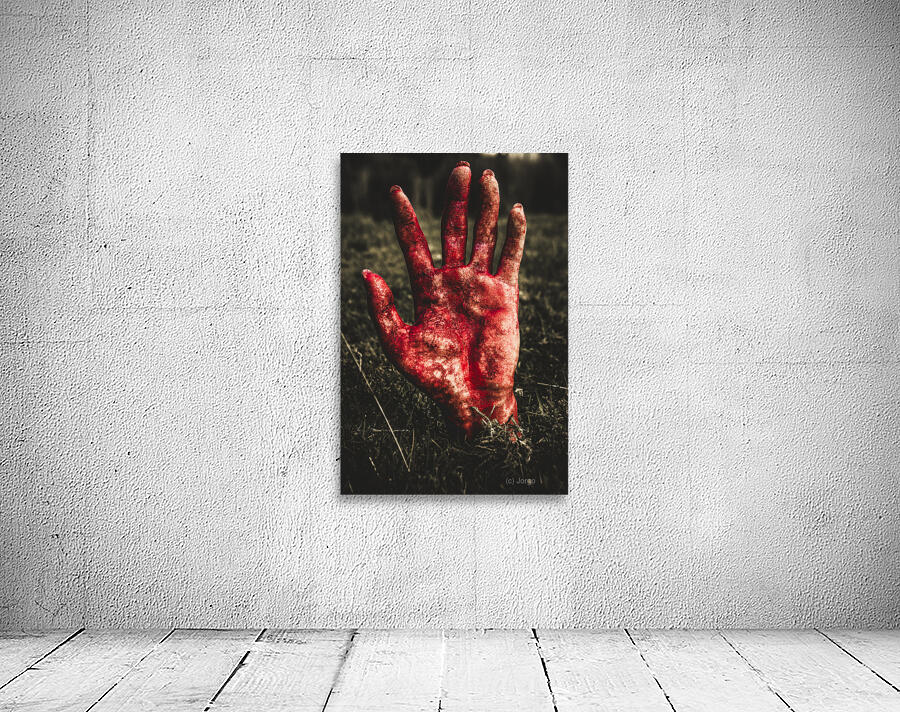 Blood Stained Hand Coming Out Of The Ground At Night Wall Preview