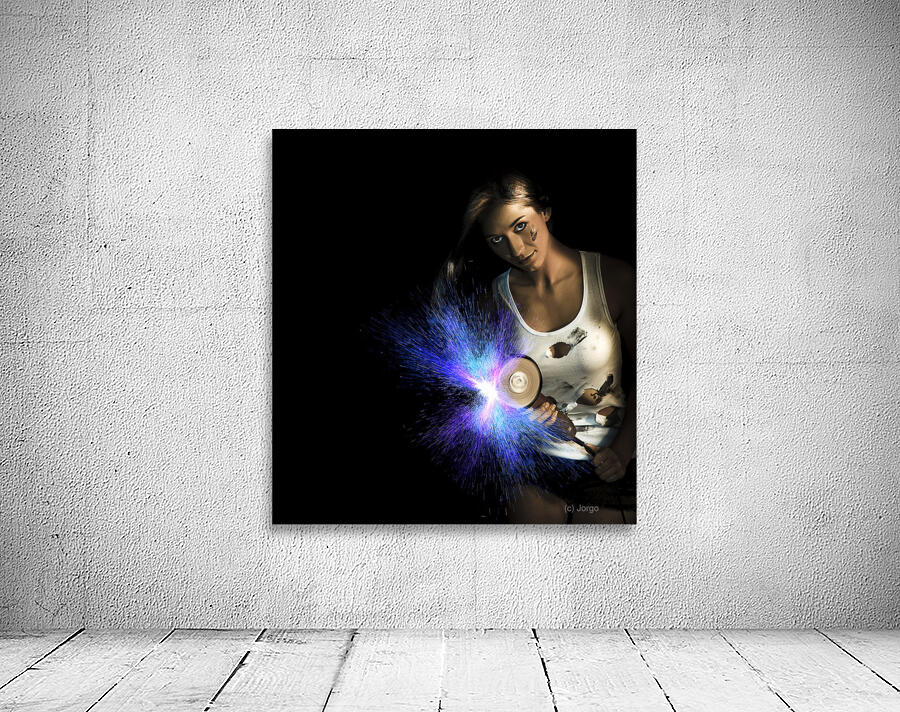 Working Woman With Industrial Tools Wall Preview