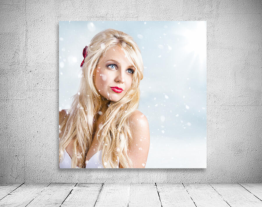 Snow pinup girl Wall Preview