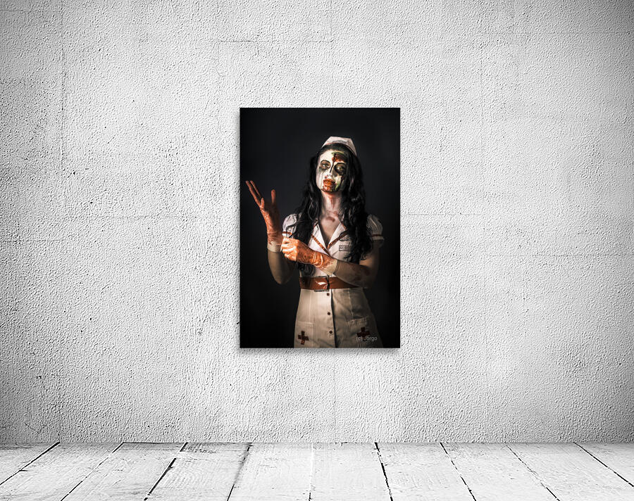 Living dead health professional putting on gloves Wall Preview