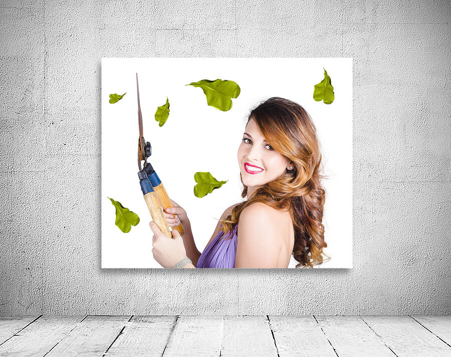 Glamorous woman gardening Wall Preview