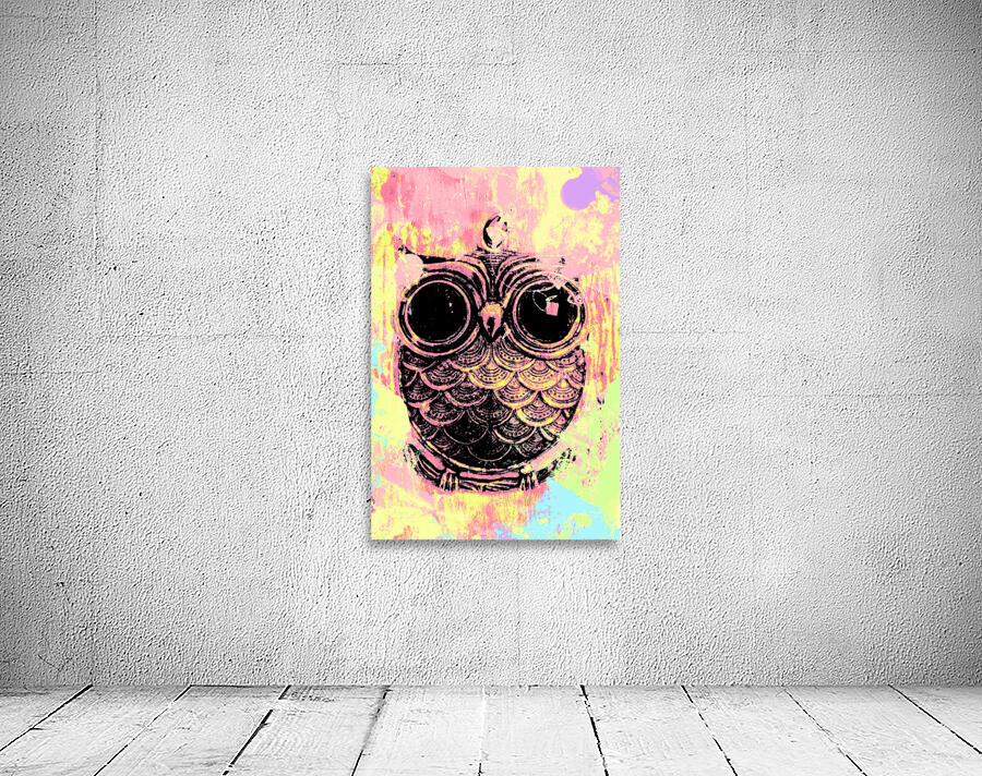 Pop art owl watercolour Wall Preview