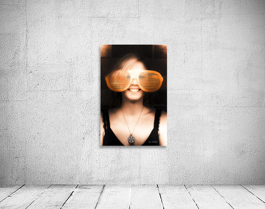 Woman With Funny Sunglasses Wall Preview