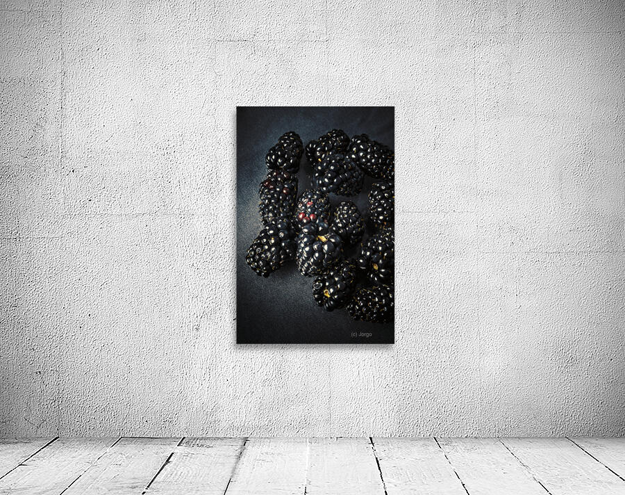 Blackberries on black Wall Preview