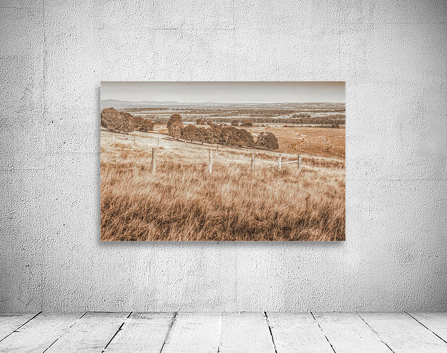 Expansive hills and rustic fencing Wall Preview