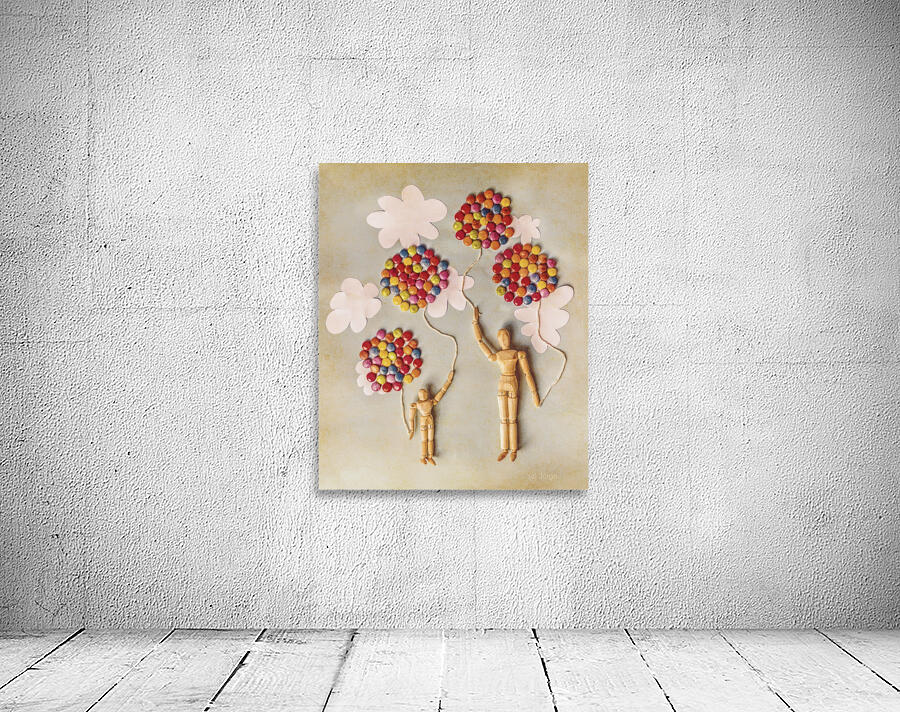 Paper clouds and candy balloons Wall Preview