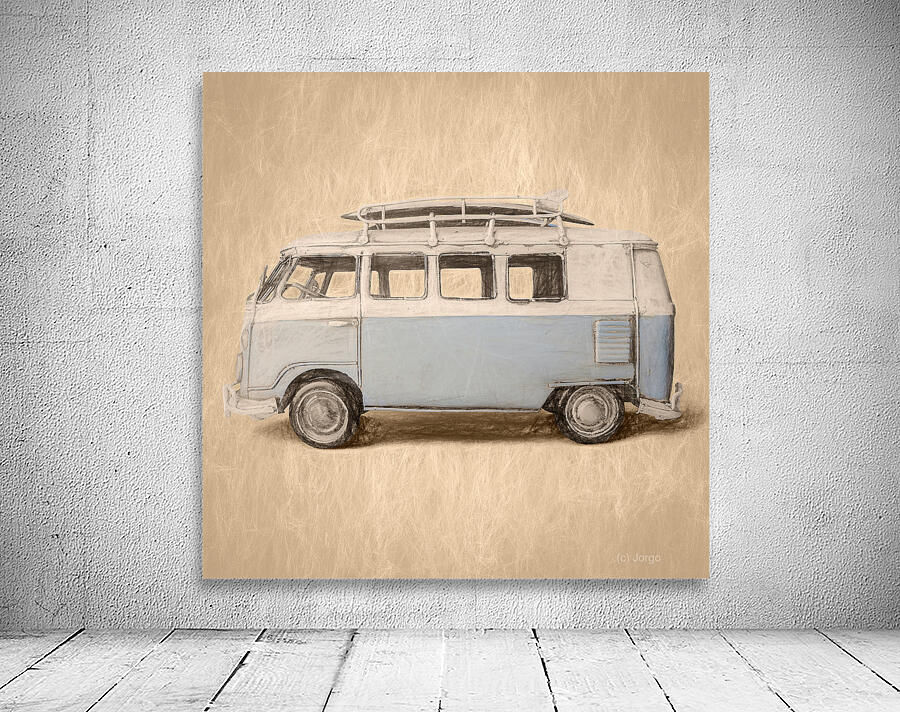 Bygone Beach Bus Wall Preview