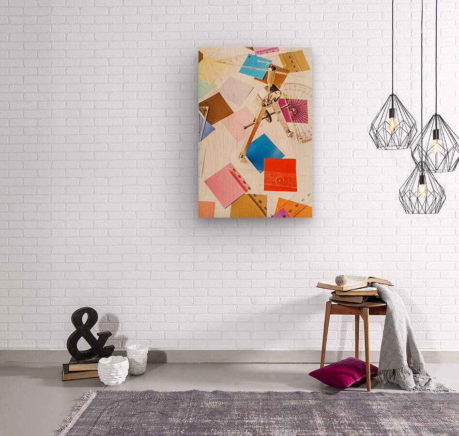 Design in abstract geometry  Wood print