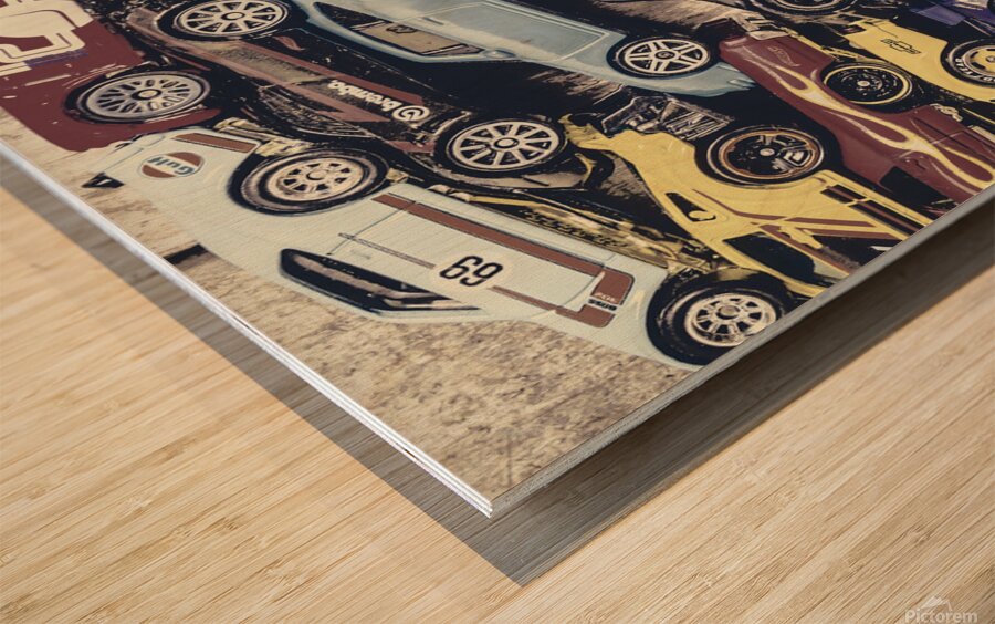 Parking pileup Wood print