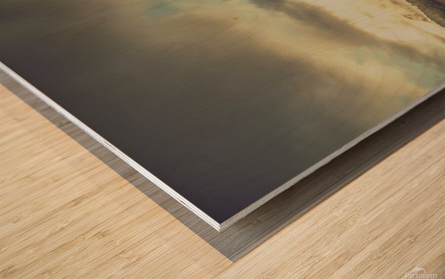 Retro scenic wilderness Wood print