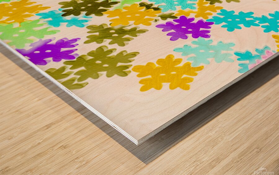 Festive flakes Wood print