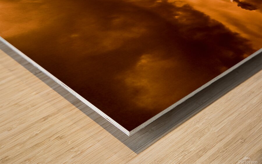 Dusk and storm Wood print