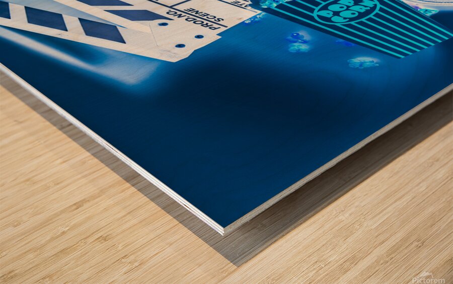 Blue screen entertainment Wood print