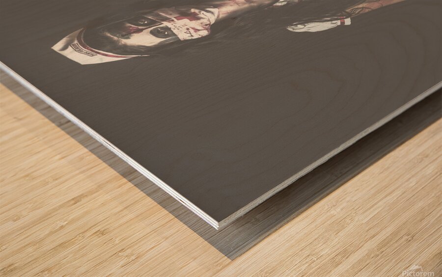 Nightmare nurse standing dead in haunted hospital Wood print