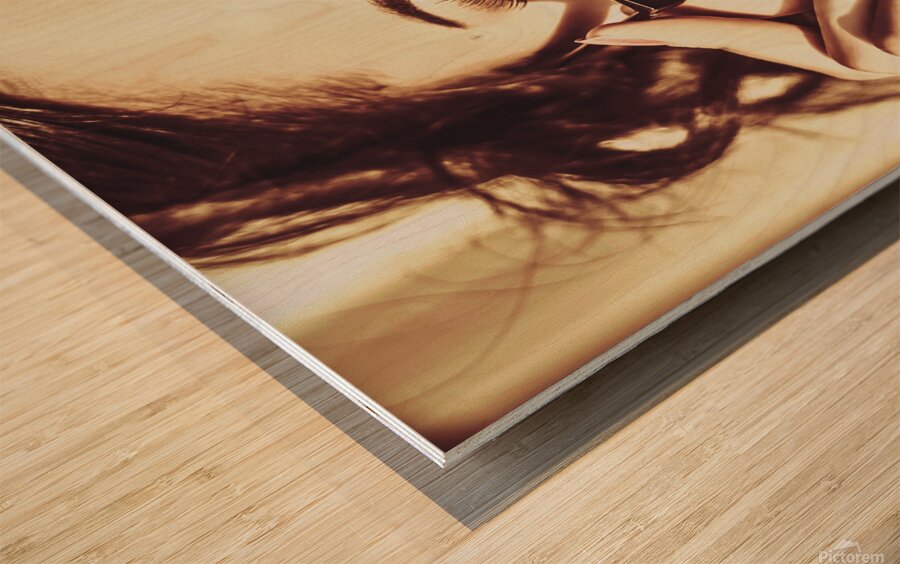 Hip 60s pinup girl in classic eyewear sunglasses Wood print