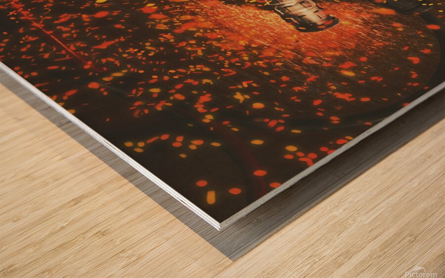 Charged up workshop art Wood print