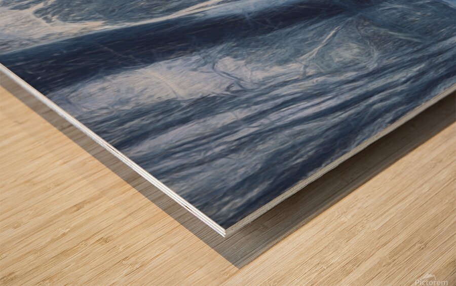 Reflections from blue yonder Wood print