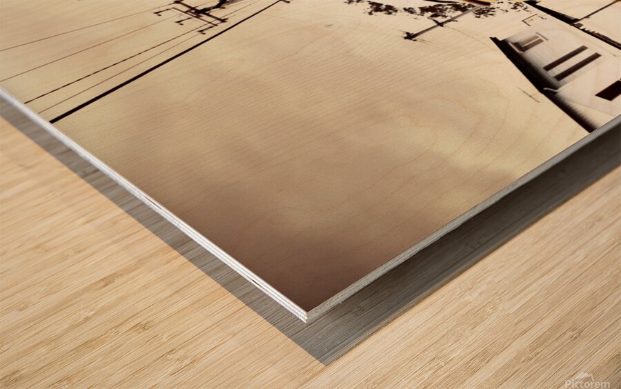 Happy Retro Surfer Wood print